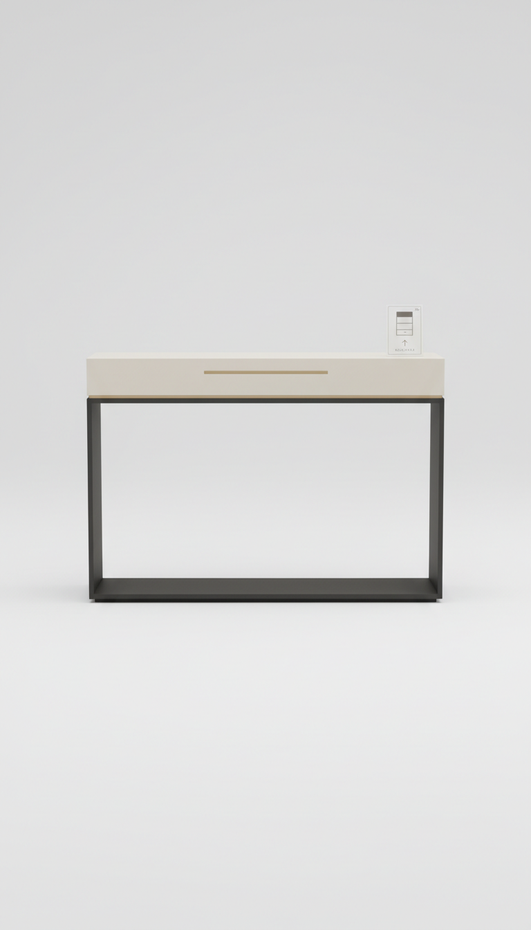 Glass-Top Console Table With Secret Compartment
